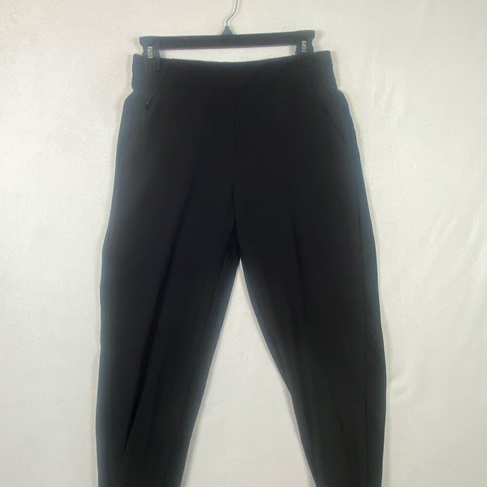 Athleta Black Joggers Women’s Size 6 Elastic Waist Ribbed Sides 5-Pocket Travel